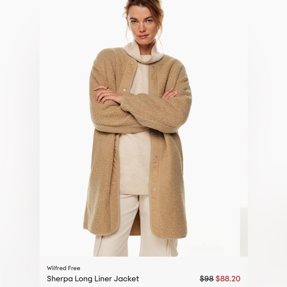 Wilfred free tan sherpa long liner jacket - Picture 4 of 4